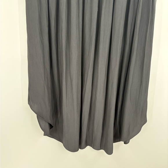 Ramy Brook Jessy Black Midi Shirred Asymmetrical Front Side Skirt Size 4 - Picture 5 of 15